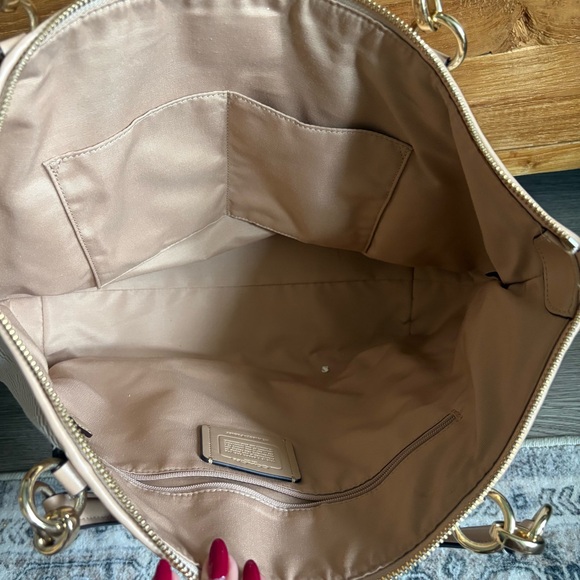 Coach Ava Zip Tote in Legacy Jacquard purse cream - Picture 6 of 16